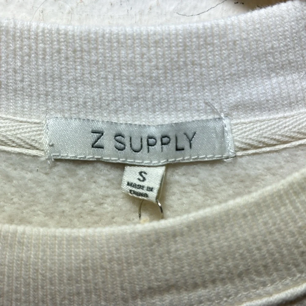 Z Supply Vacation Sweatshirt In Cream Size Small NWT - Picture 5 of 7